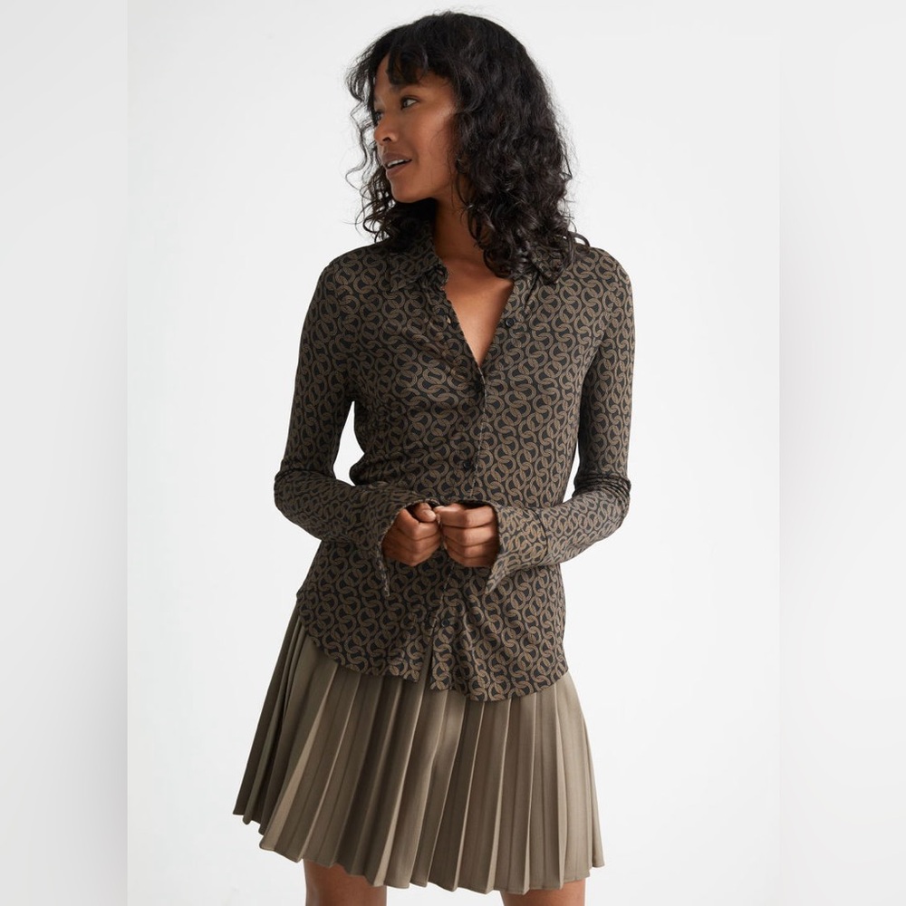 & Other Stories Chain Print Fit and Flare Women's Top NWT Size Medium